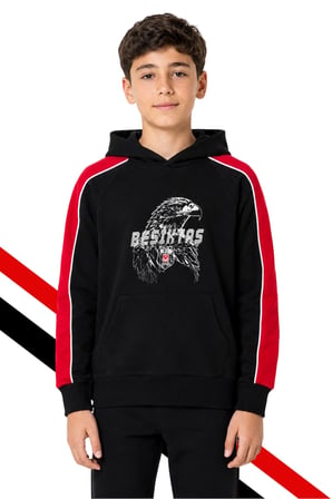 BEŞİKTAŞ ÇOCUK KAPÜŞONLU SWEATSHIRT UV KUTU HEDİYELİ