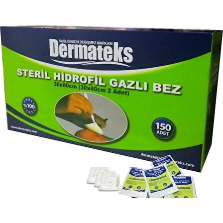 DermaTeks 30x80 Steril Spanç (2'li 30x40)- 150 adet - 1 Kutu