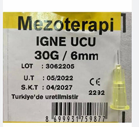 Genject Mezoterapi İğne Ucu 30G/ 6mm - 250'li Kutu