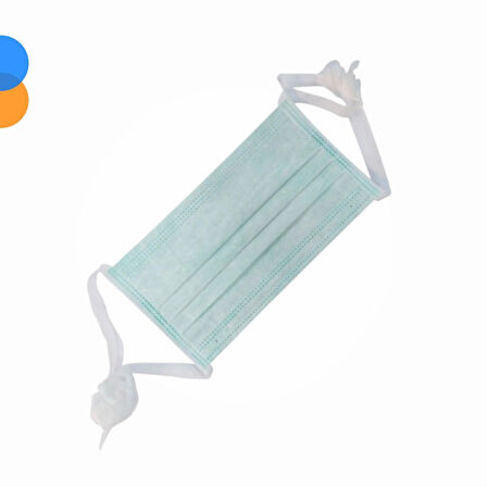 Bağcıklı 3 Katlı Cerrahi Maske 100'lü - 1 Kutu