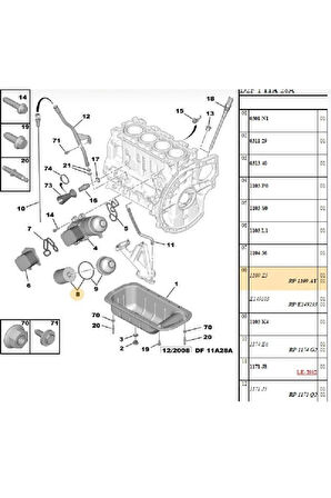 Yağ Filtresi EUROREPAR (1680233480-1687120580-1109AY-1682274880) EURO4 EURO5 1.4 1.6 Tek Ebat