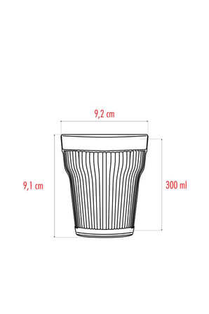 Akrilik Mürdüm 6'lı Kısa Bardak & Su Meşrubat Kahve Yanı Bardağı 300 ml ( Cam Değildir )