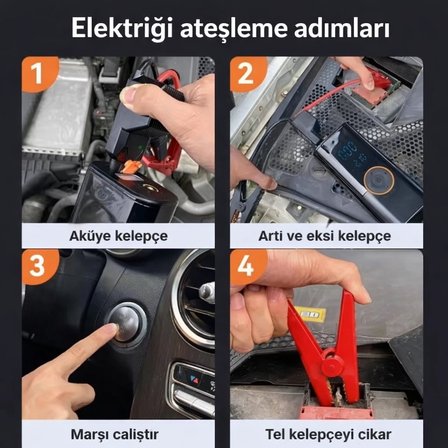 ST-9650 12000MAH Jump Starter Akü Takviye ve Lastik Şişirme Pompası Siyah