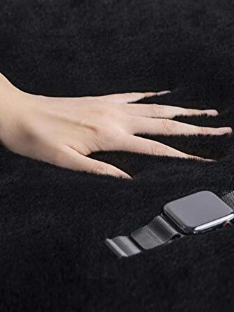 Tappeto Rex Tavşanı Dekoratif Yuvarlak Post Halı Siyah (Tüy Yüksekliği 22 mm)