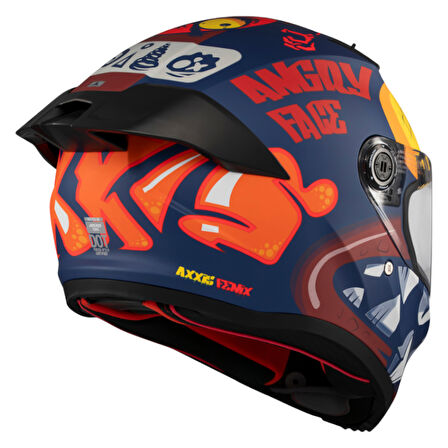 Axxis Kapalı Kask Fenix Angry Face C5 Mat Kırmızı