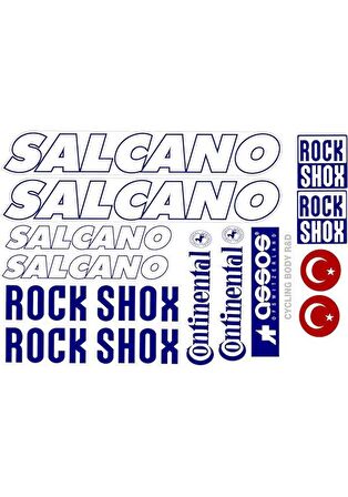 Salcano Bisiklet Sticker Etiket Seti Mavi A4