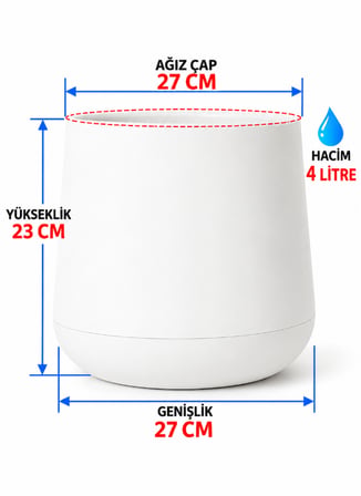 Omnipazar SO-ATL03 Atlas Dekoratif Plastik Saksı 4 LT No: 3  