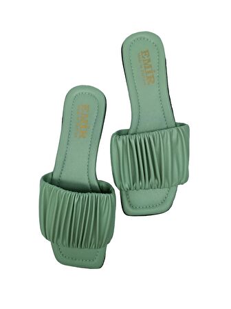 SİA ÇANTA Önü Büzgülü Model Kadın Terliği , Rahat Sandelet Tarzı Kaydırmaz Taban Kadın Terlik