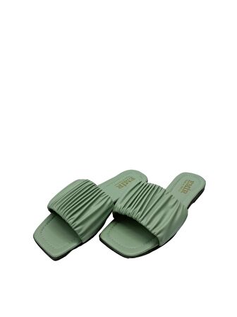 SİA ÇANTA Önü Büzgülü Model Kadın Terliği , Rahat Sandelet Tarzı Kaydırmaz Taban Kadın Terlik