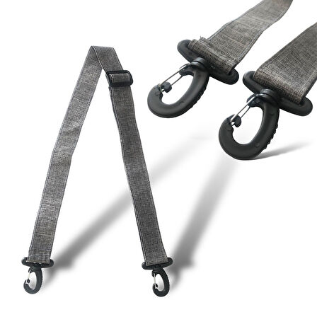 Premium Ayarlanabilir Gri  Omuz Kemeri Çanta Taşıma Askısı 110 cm