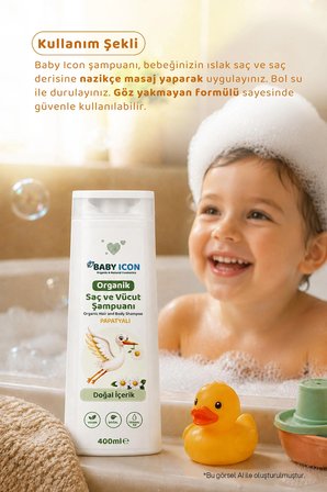 baby i̇con doğal vegan papatyalı saç ve vücut şampuanı 400 ml