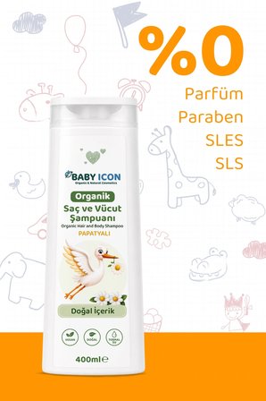 baby i̇con doğal vegan papatyalı saç ve vücut şampuanı 400 ml