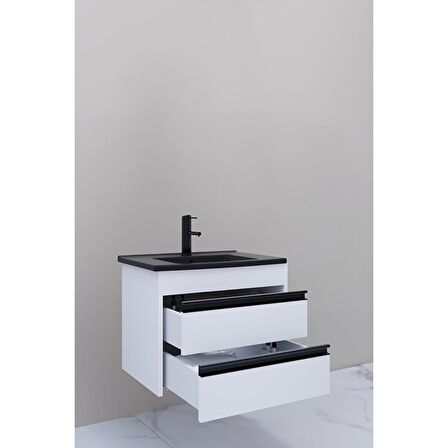 Levante 65 Cm Siyah Lavabolu Alt Modül