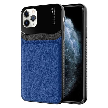iPhone 11 Pro Max Kılıf Deri Görünümlü Tasarım Sert Arka Kapak