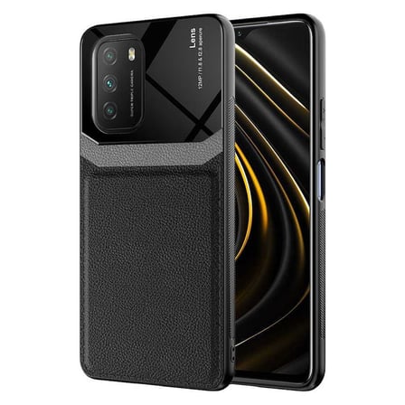 Redmi Note 9 4G Kılıf Deri Görünümlü Tasarım Sert Arka Kapak