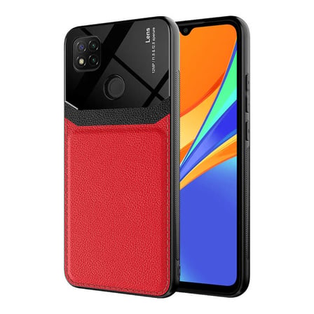 Redmi 9C Kılıf Deri Görünümlü Tasarım Sert Arka Kapak