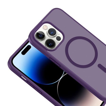 iPhone 14 Pro Max Kılıf Magsafe Şarj Özellikli Mat Tasarım Lüx Babet Kapak