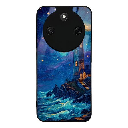 Honor Magic 8 Lite 5G Kılıf Kamera Korumalı Desenli Luxury Portrait Painting Lusi Kapak Deniz Feneri