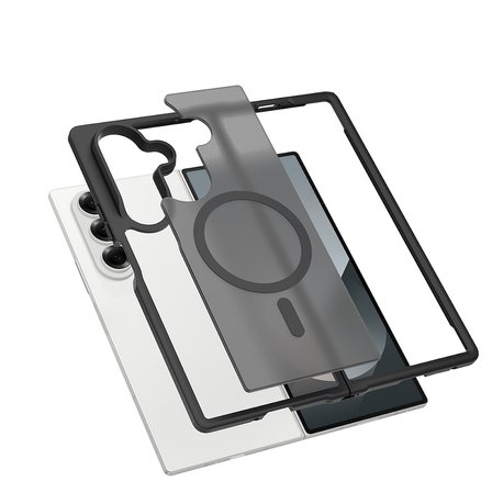 Galaxy Z Fold 7 Kılıf MagSafe Şarj Özellikli Kamera Korumalı Arkası Buzlu Şeffaf Lunex Kapak