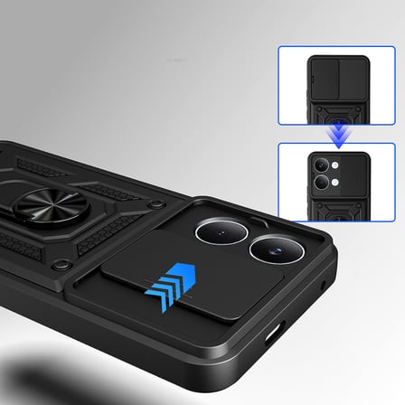 Xiaomi Poco X8 Pro Max Kılıf Magnetik Standlı Kamera Korumalı Sürgülü Vega Kapak