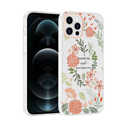 iPhone 12 Kılıf Kamera Korumalı Canlı Lüx Desenli Klip Sert Kapak Beautiful