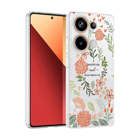 Xiaomi Redmi Note 13 Pro 4G Kılıf Kamera Korumalı Canlı Lüx Desenli Klip Sert Kapak Beautiful