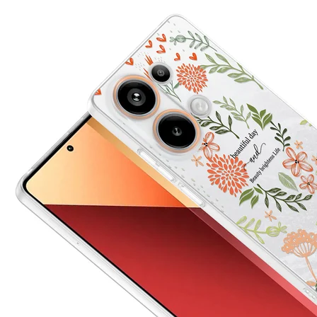 Xiaomi Redmi Note 13 Pro 4G Kılıf Kamera Korumalı Canlı Lüx Desenli Klip Sert Kapak Beautiful