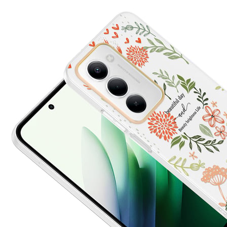 Xiaomi Redmi 15 Kılıf Kamera Korumalı Canlı Lüx Desenli Klip Sert Kapak Beautiful