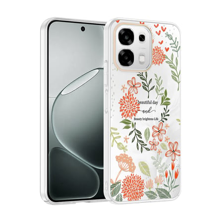 Oppo A6 Pro Kılıf Kamera Korumalı Canlı Lüx Desenli Klip Sert Kapak Beautiful