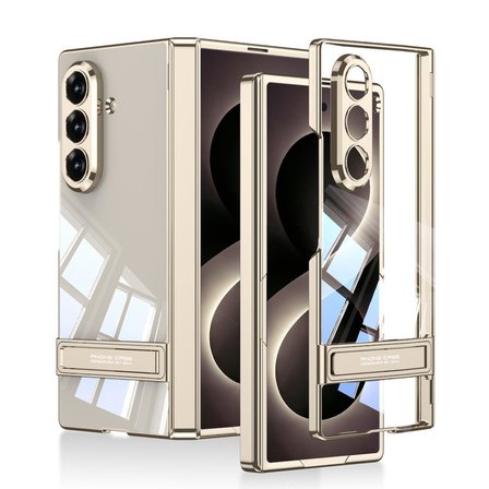 Galaxy Z Fold 8 Ultra Kılıf Kamera Korumalı Şeffaf Tasarımlı Lego Standlı Kapak