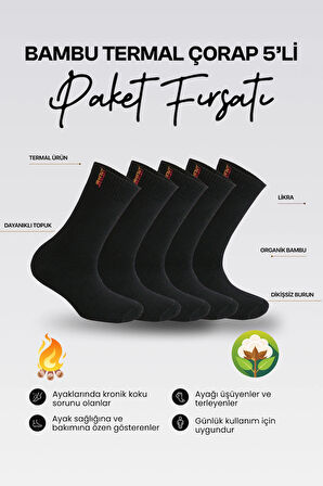 Nova Socks 5'Li Kışlık Kadın Bambu Termal Soket Çorap