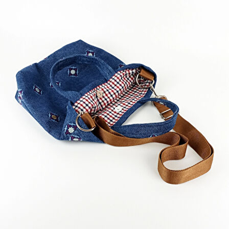 WoodyCord El Yapımı Kot Nakışlı Çanta - Fonksiyonel ve Şık