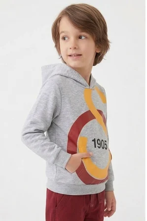 Galatasaray Orijinal Lisanslı Büyük Logo GRİ Çocuk Sweat