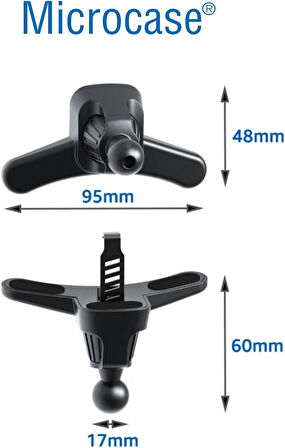 Microcase Oto Araç Tutucu Sağlam Ayarlanabilir Kıskaçlı Tutucu Parçası 17mm- SİYAH - AL4261