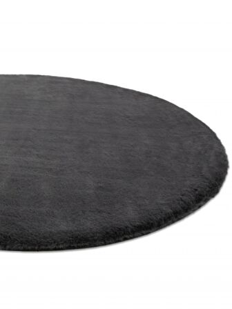 Tappeto Rex Tavşanı Dekoratif Yuvarlak Post Halı Antrasit (Tüy Yüksekliği 22 mm)