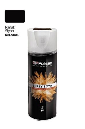 Polisan Akrilik Sprey Boya Parlak Siyah 400 ml (RAL-9005) P8366