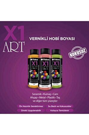 Polisan X1 Art Vernikli Sarı Hobi Boyası 120 Ml