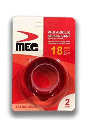 Meg Silikonlu Çift Taraflı Bant 18 mm x 2 m