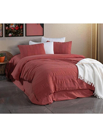 Şıkel Natural Patara Çift Kişilik Müslin Nevresim Takımı - Mercan