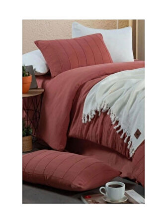 Şıkel Natural Patara Çift Kişilik Müslin Nevresim Takımı - Mercan