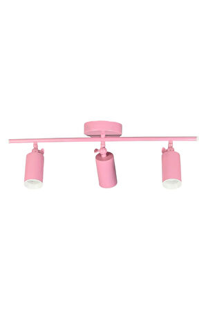 Spoti 3'Lü Pembe Renk (GÜN IŞIĞI) Modern Tasarım Salon - Mutfak - Banyo Spot Ledli Sıralı Avize