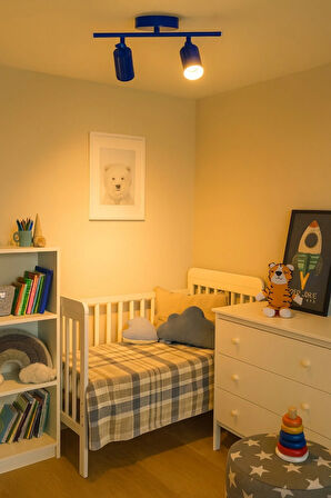 Spoti 2'Li Mavi Renk (GÜN IŞIĞI) Modern Tasarım Cafe - Mutfak - Banyo Spot Ledli Sıralı Avize