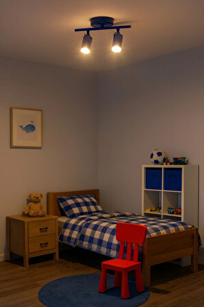 Spoti 2'Li Mavi Renk (GÜN IŞIĞI) Modern Tasarım Cafe - Mutfak - Banyo Spot Ledli Sıralı Avize