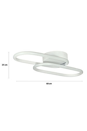 Zzez Beyaz Renk Modern Tasarım Beyaz Ledli Cafe - Mutfak - Salon 2 Li Led Avize