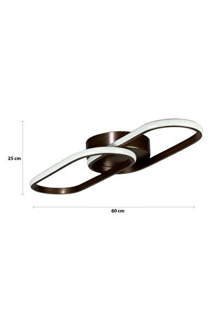 Zzez Kahverengi Modern Tasarım Beyaz Ledli Cafe - Mutfak - Salon 2 Li Led Avize
