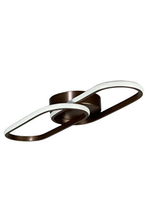 Zzez Kahverengi Modern Tasarım Beyaz Ledli Cafe - Mutfak - Salon 2 Li Led Avize