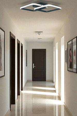 Kira Antrasit Renk Modern Tasarım Salon - Mutfak - Hol Beyaz Led 2 Li Avize