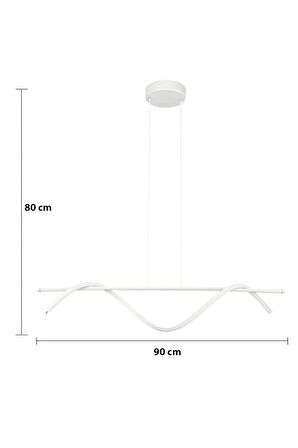 Eclipse Beyaz Renk Modern Tasarım Beyaz Ledli Cafe - Mutfak - Salon 2 Li Led Avize