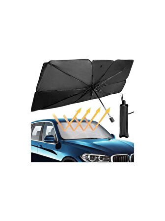  Mobgift Araba Güneş Gölge Koruyucu Şemsiye Oto Ön Cam GÜNEŞLIK(145CM*79CM)