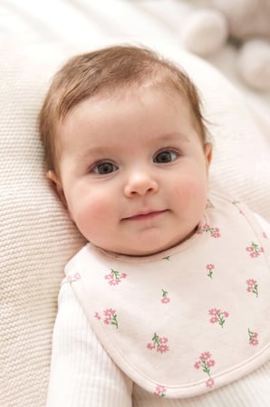Just Inner Kız Bebek 2'li Pamuklu Önlük Çiçekli Çıtçıtlı Çift Katlı Cilt Dostu (684303)